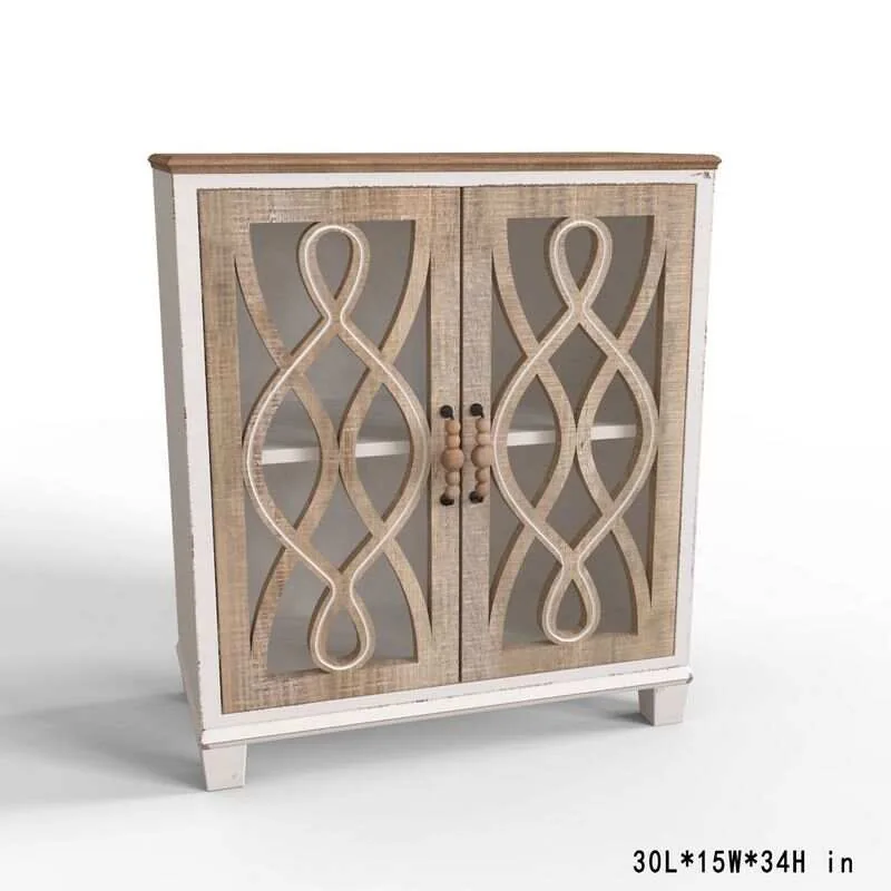 Cabinet door hollow out wooden storage cabinet
