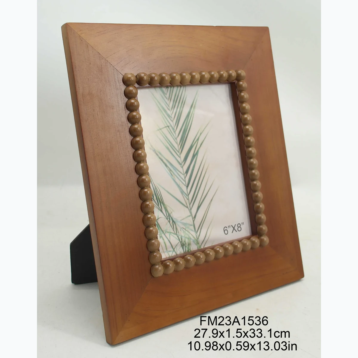 Vintage Solid Wood Beaded Picture Frame