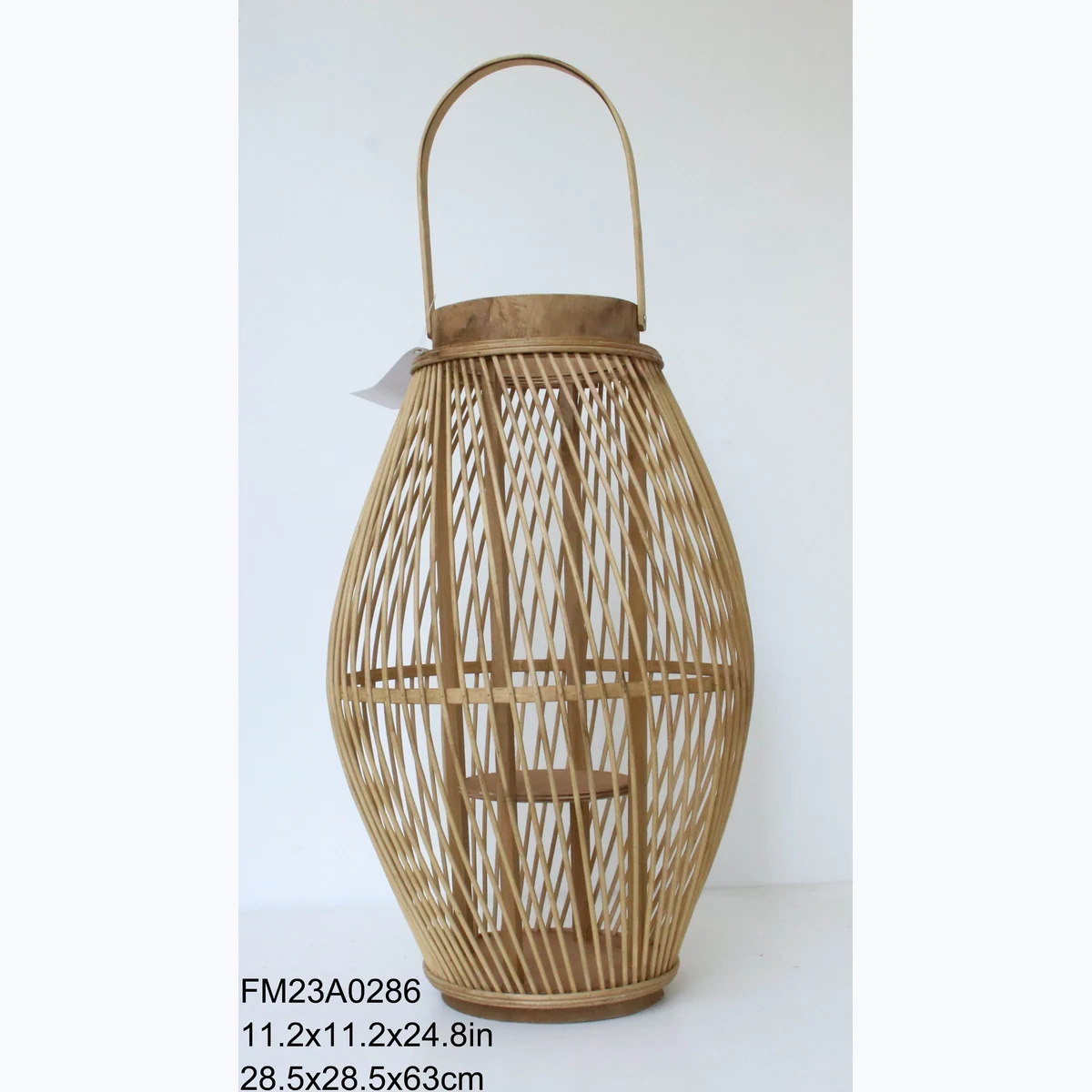 Rustic Rattan Woven Lantern Home Accent