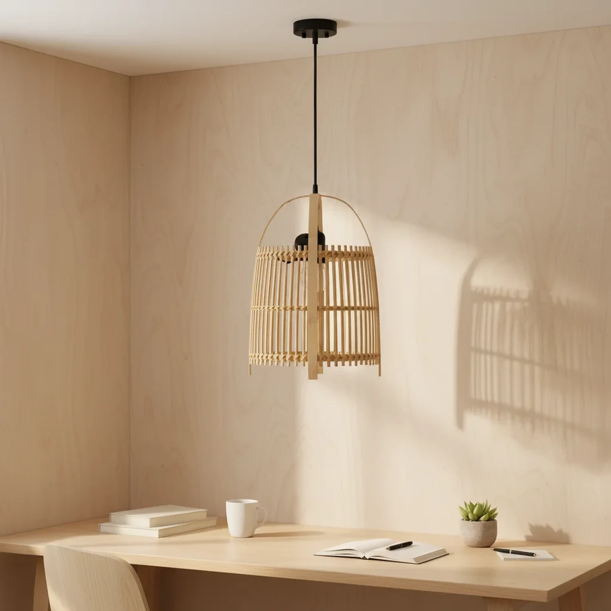 Boho Rattan Woven Pendant Home Accent