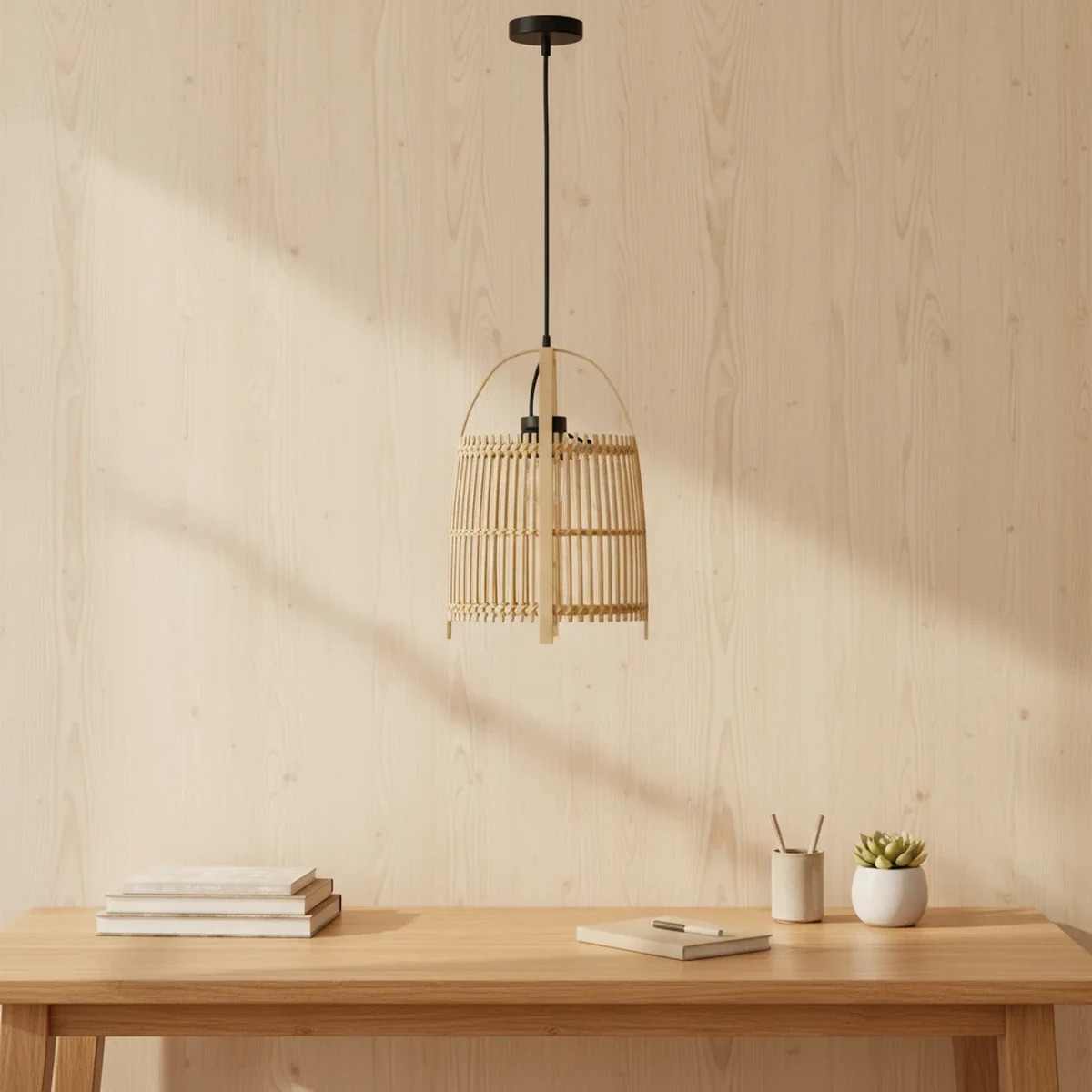 Boho Rattan Woven Pendant Home Accent