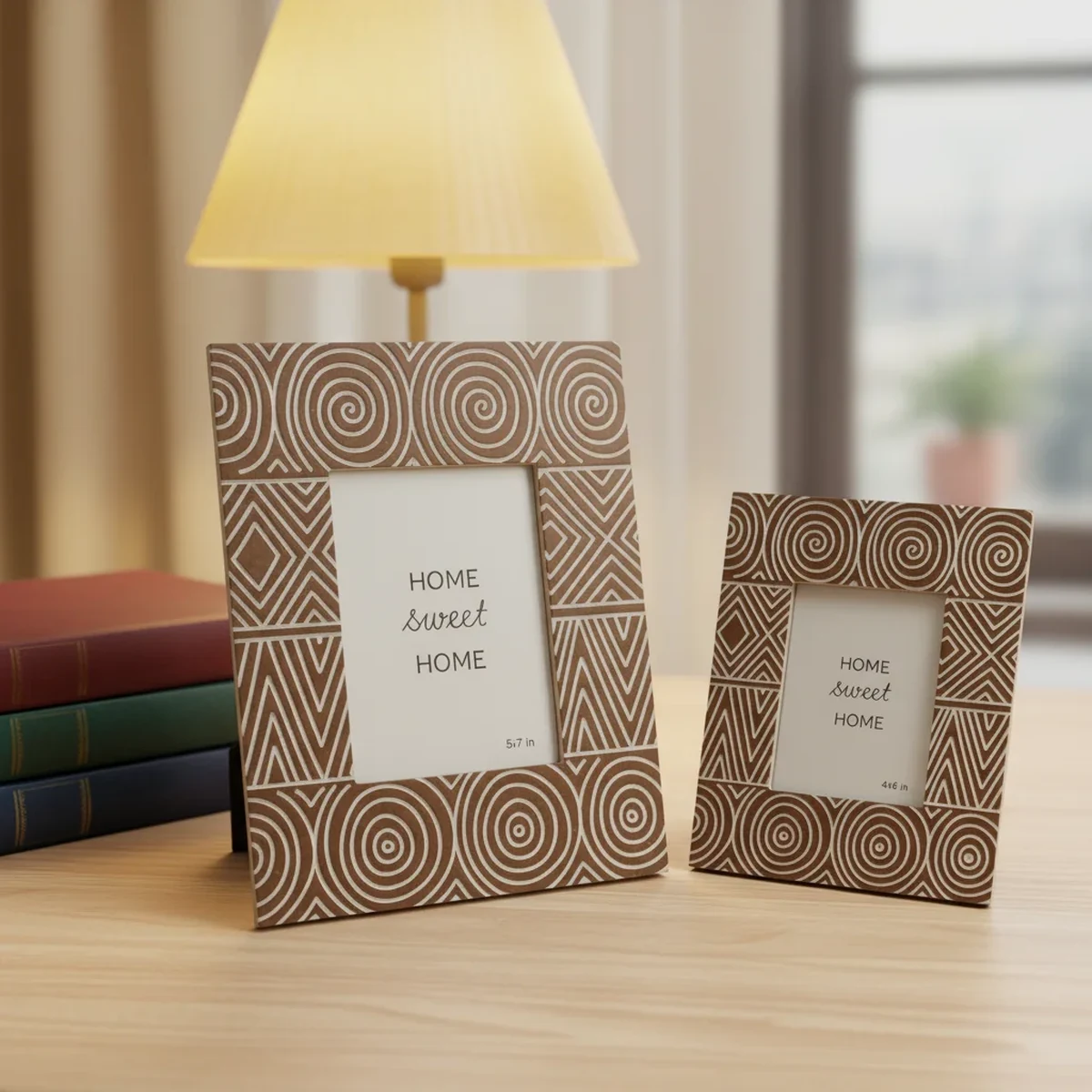 Boho Solid Wood Geometric Picture Frame