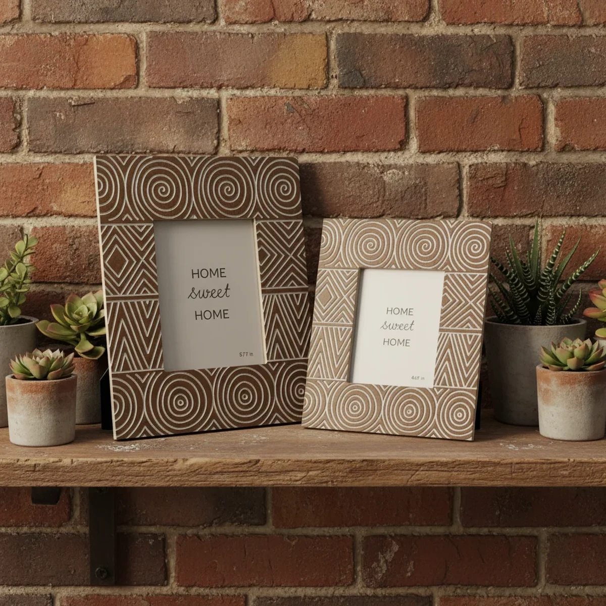 Boho Solid Wood Geometric Picture Frame