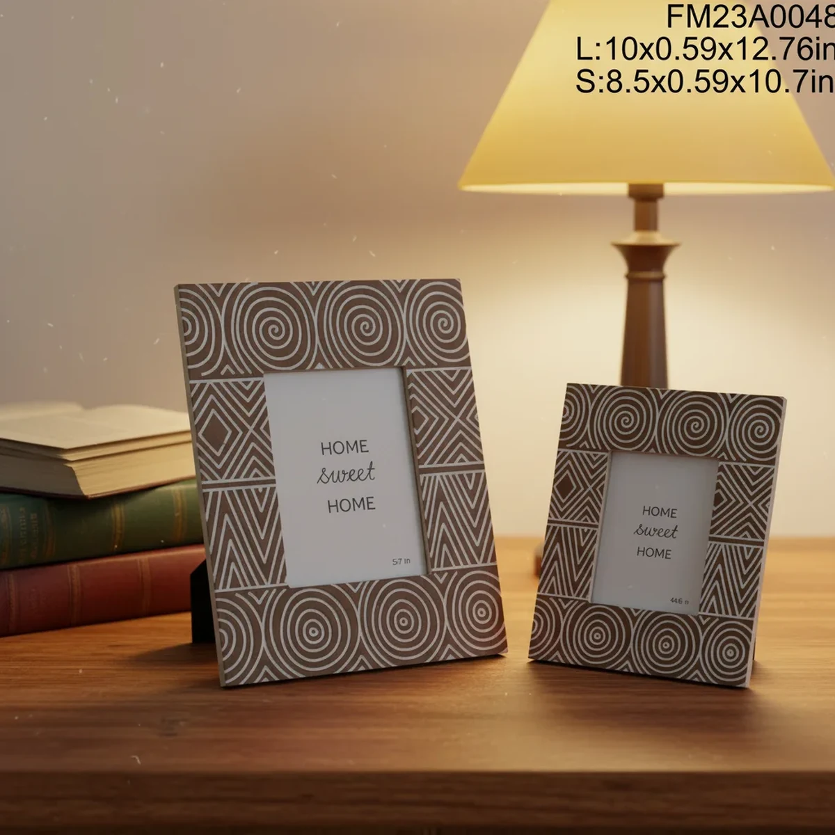 Boho Solid Wood Geometric Picture Frame