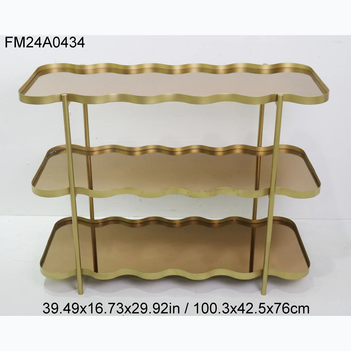 Minimalist Glass Wavy 3-Tier Floating Wall Shelf