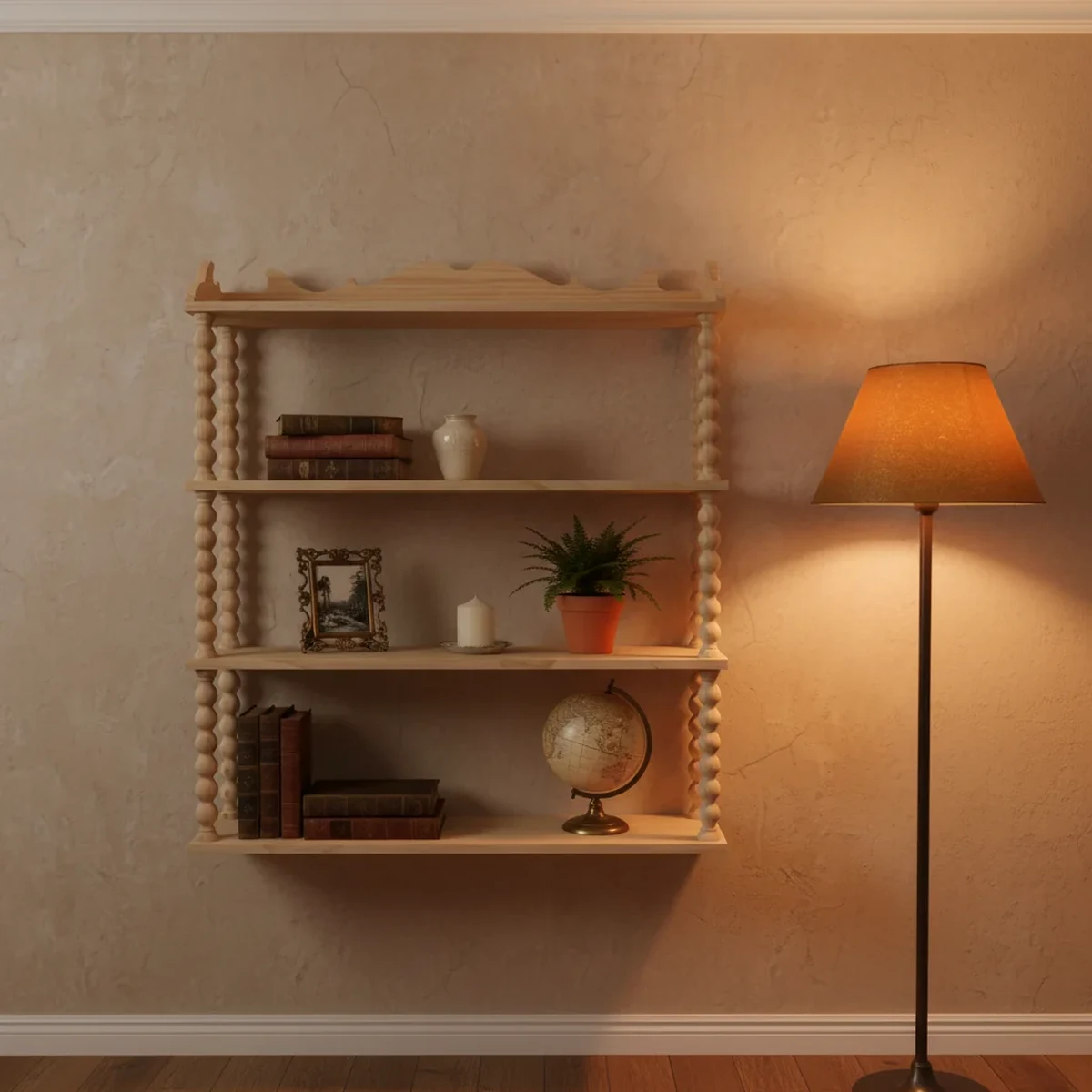 Classic Solid Wood Floating Wall Shelf