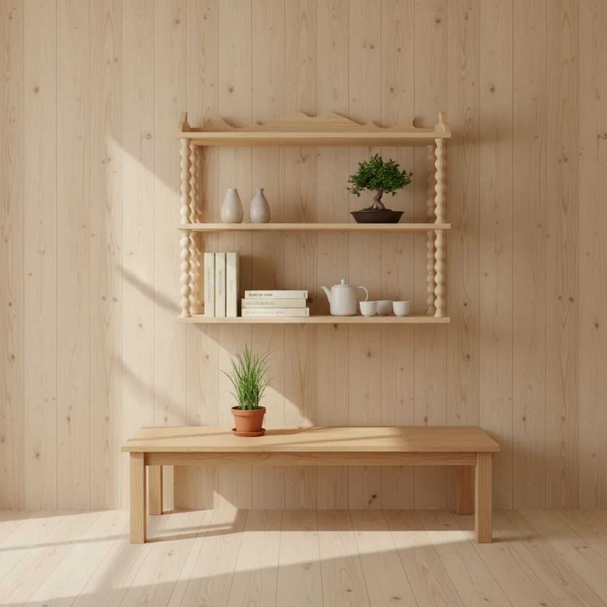 Classic Solid Wood Floating Wall Shelf