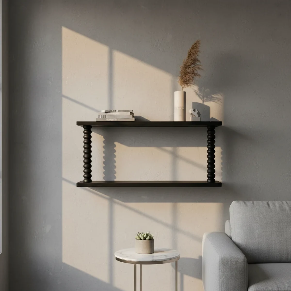 Farmhouse Solid Wood Floating Wall Shelf