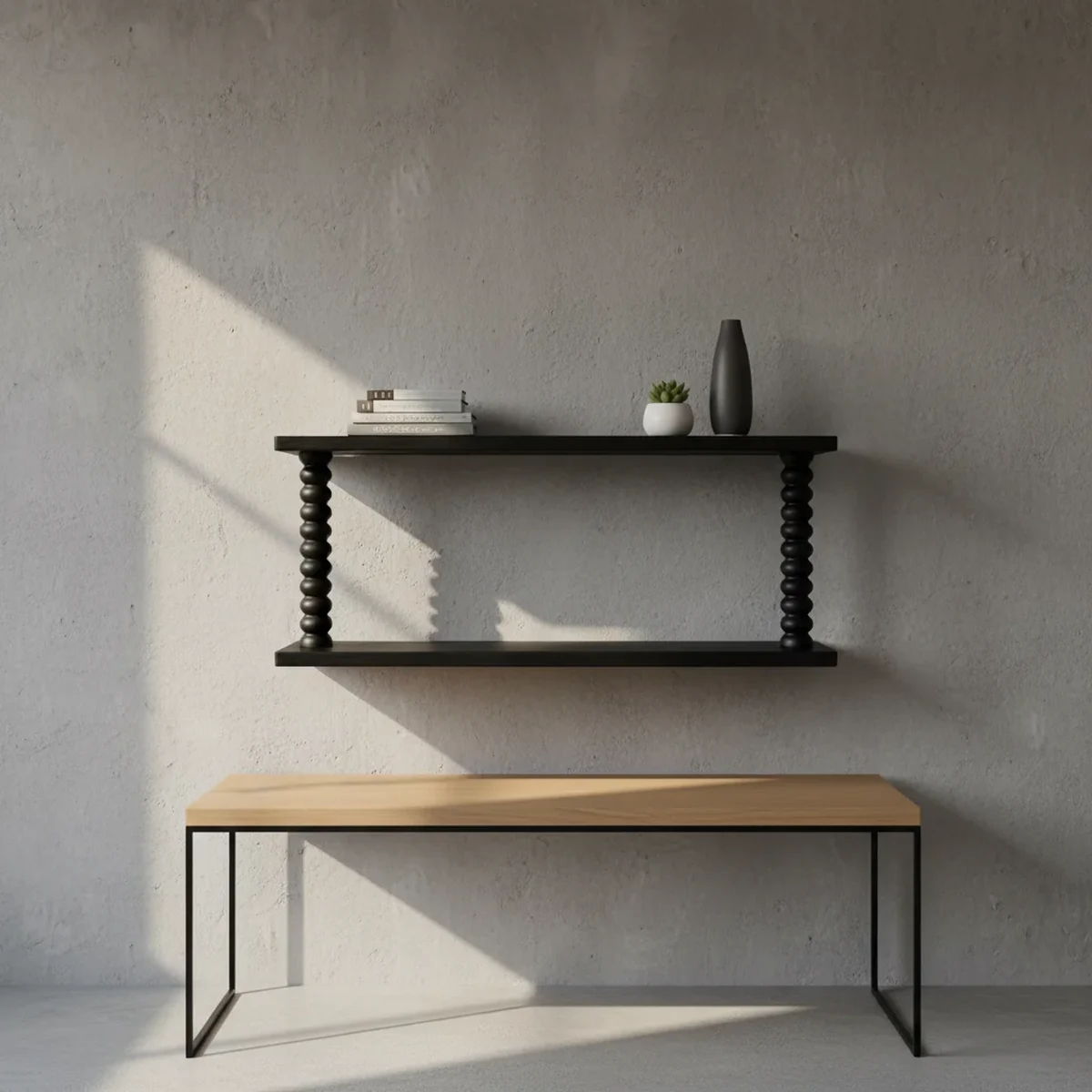 Farmhouse Solid Wood Floating Wall Shelf