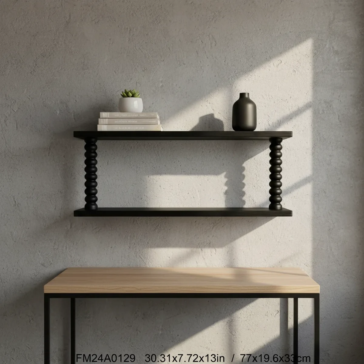 Farmhouse Solid Wood Floating Wall Shelf