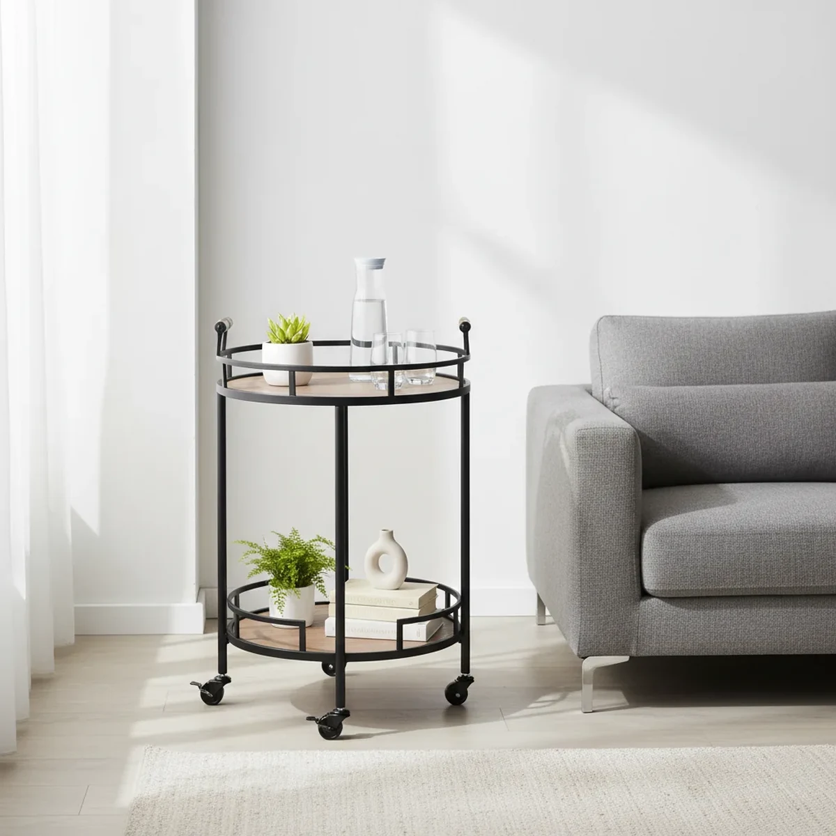 Classic Metal 2-Tier Serving Cart