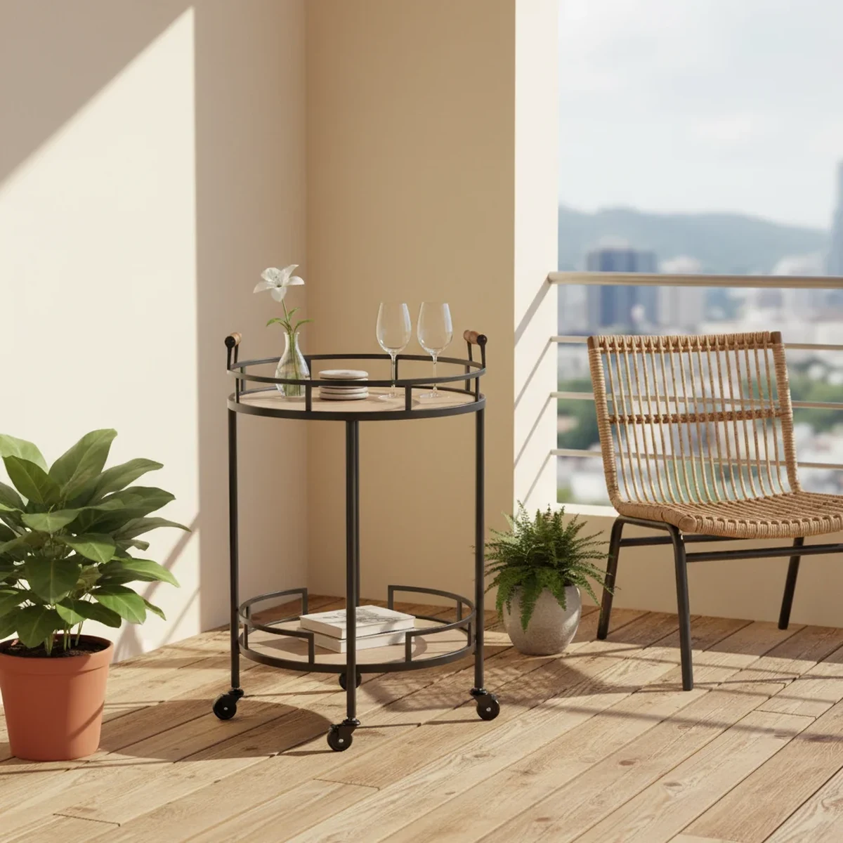 Classic Metal 2-Tier Serving Cart