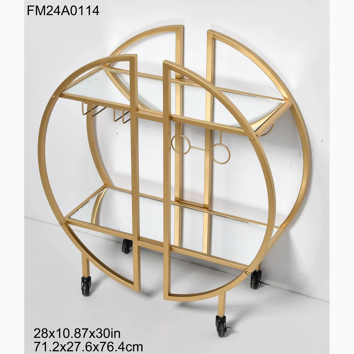 Modern Metal Carved Serving Cart