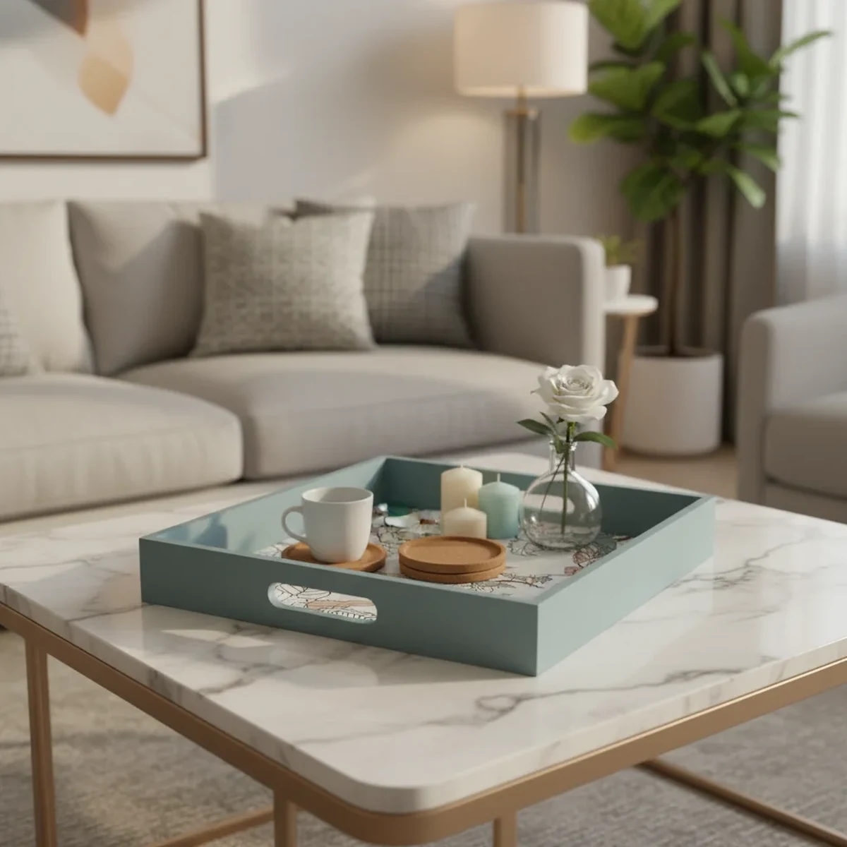 Modern Solid Wood Decorative Tray