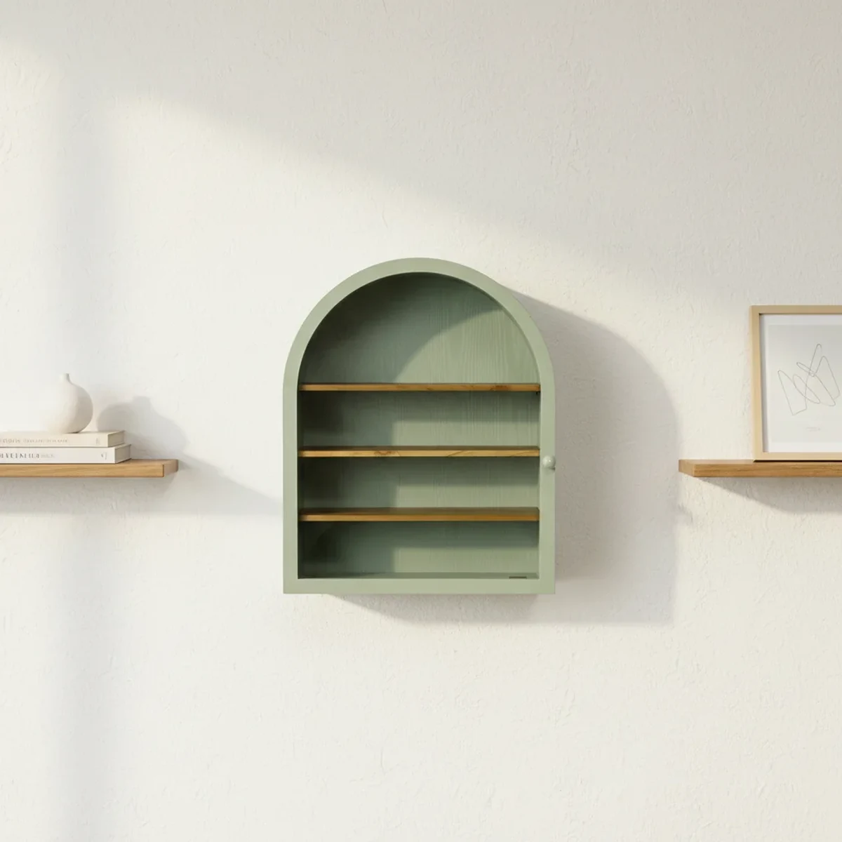 Classic Glass Arched Arch Floating Wall Shelf