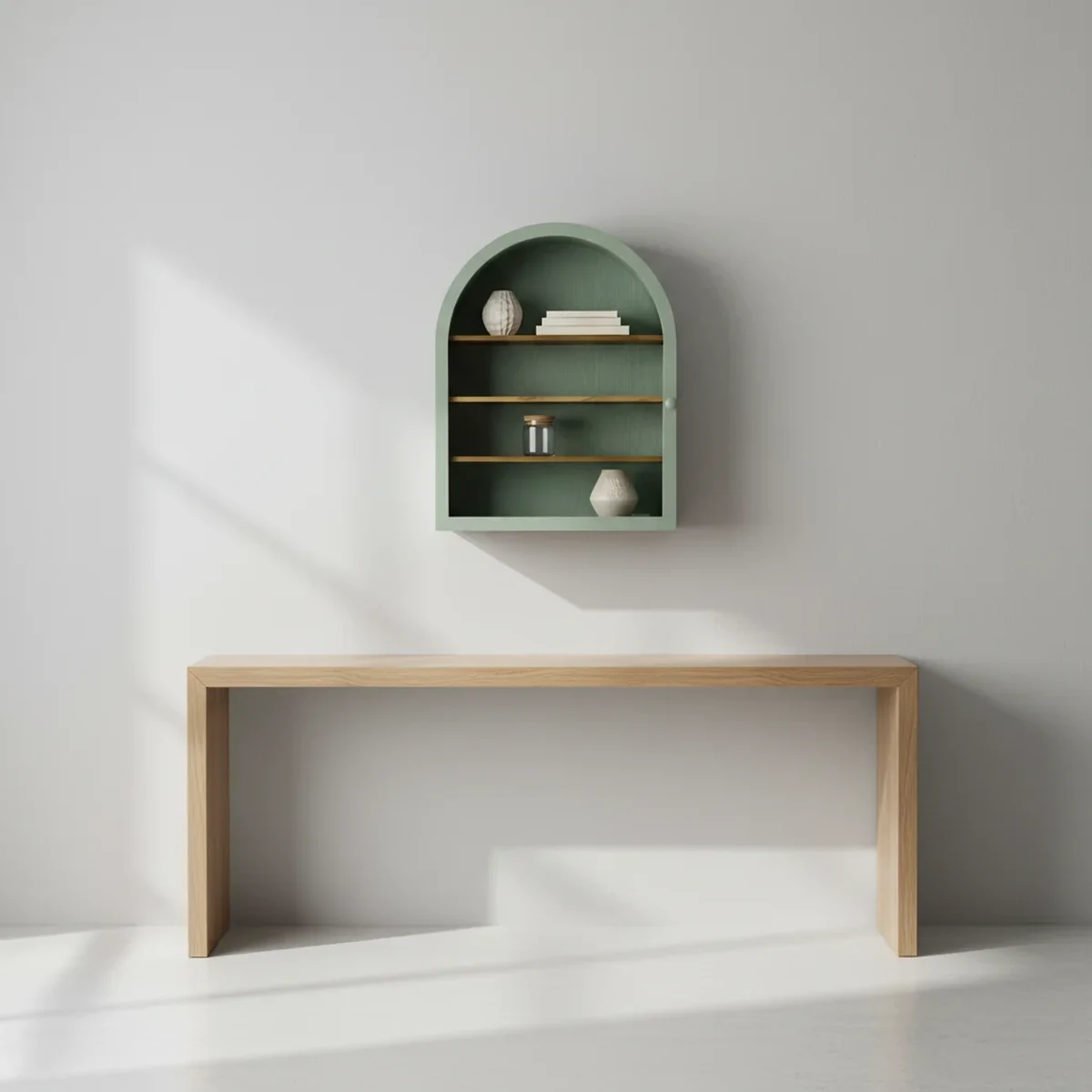 Classic Glass Arched Arch Floating Wall Shelf