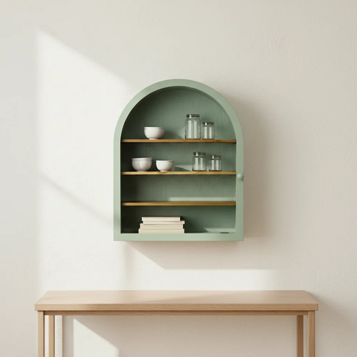 Classic Glass Arched Arch Floating Wall Shelf