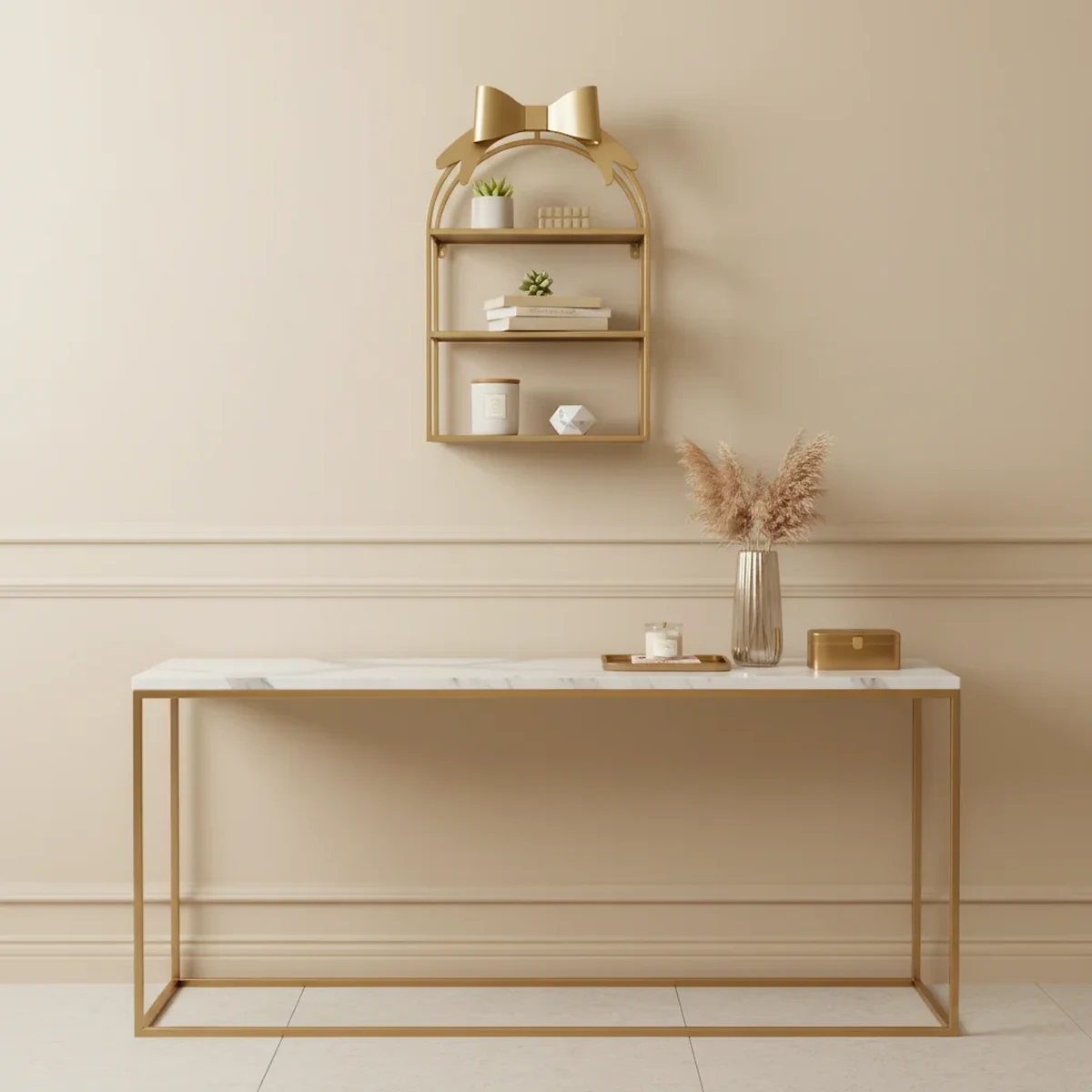 Modern Metal Arched Arch Floating Wall Shelf