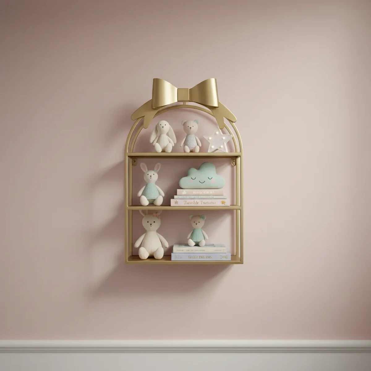 Modern Metal Arched Arch Floating Wall Shelf