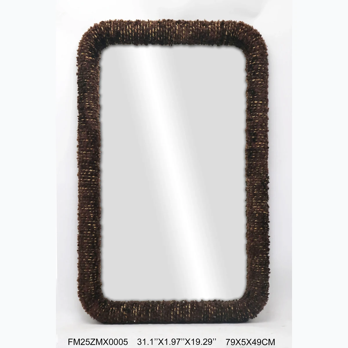 Art Deco Solid Wood Rectangular Wall Mirror