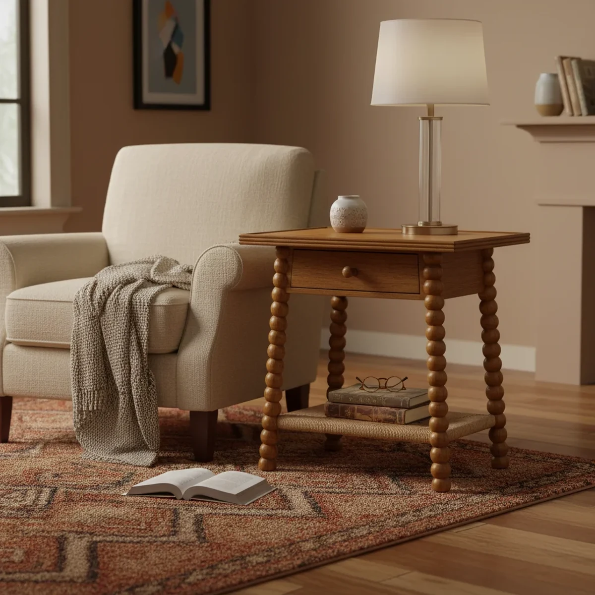 Rustic Solid Wood Rectangle Coffee Accent Table