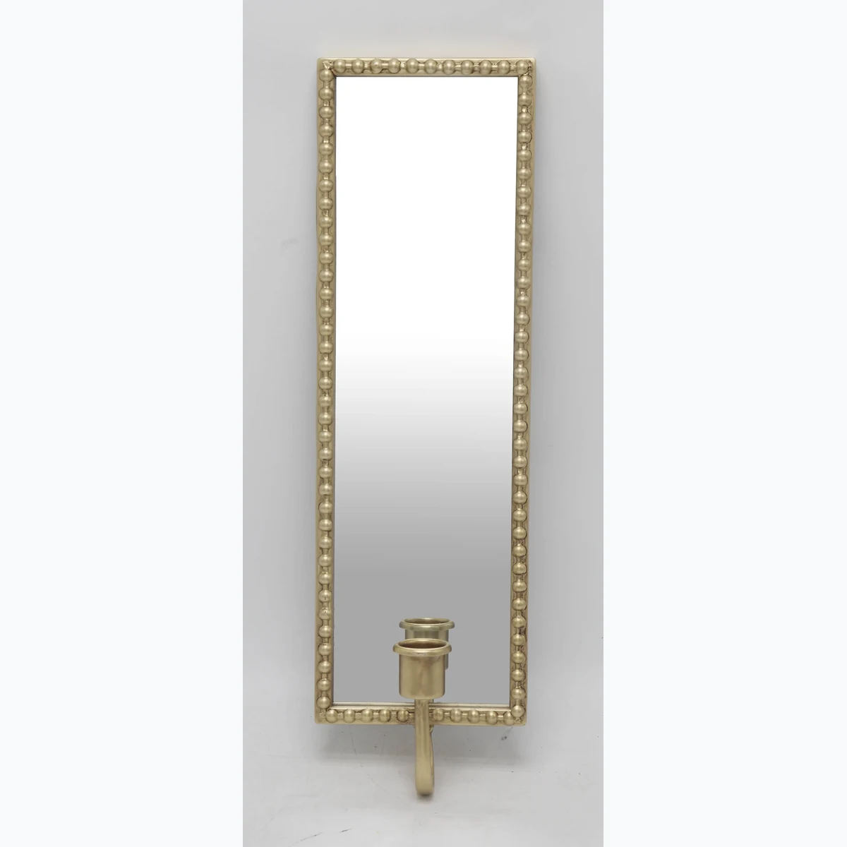 Art Deco Metal Rectangular Lantern Wall Mirror