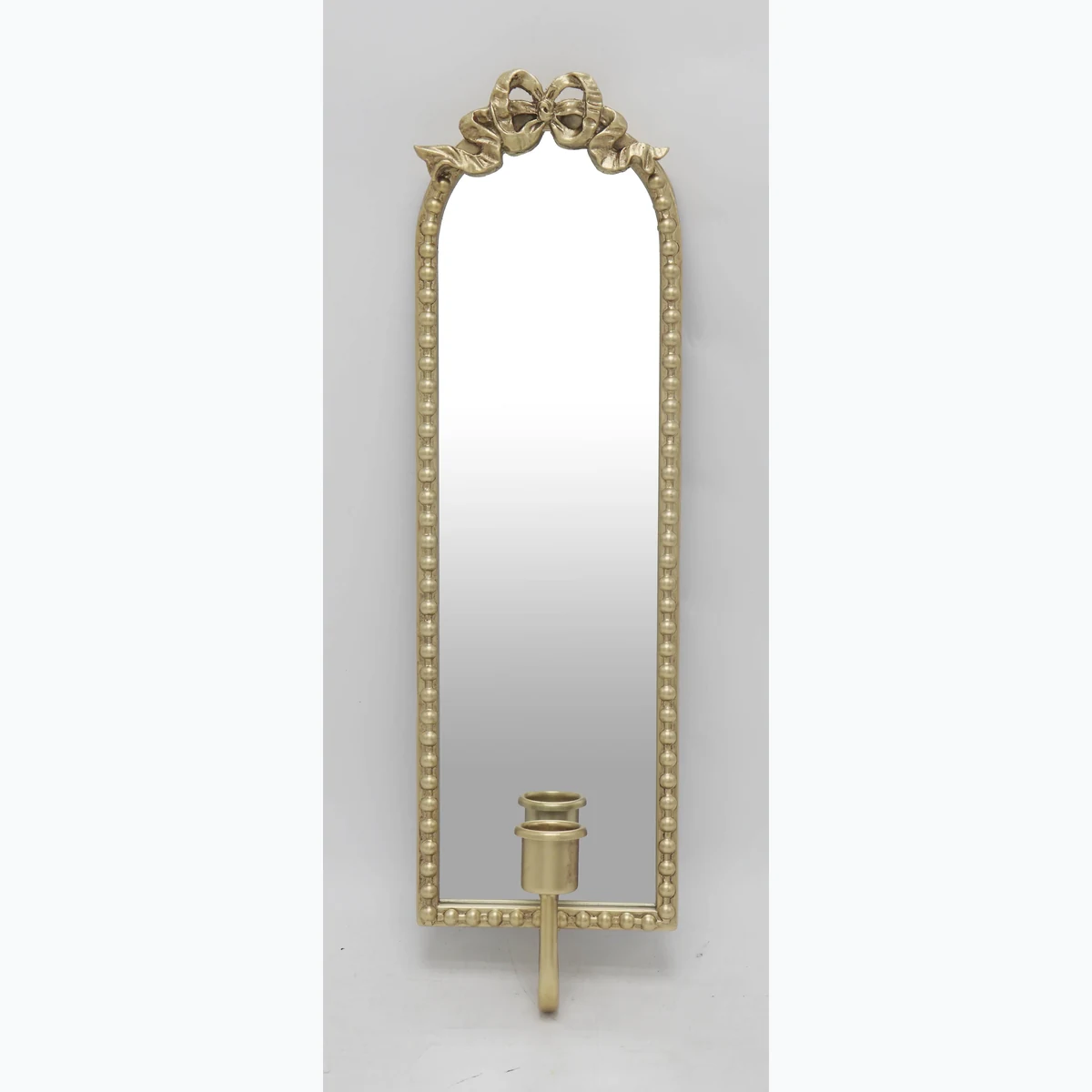 Art Deco Metal Arch Lantern Wall Mirror