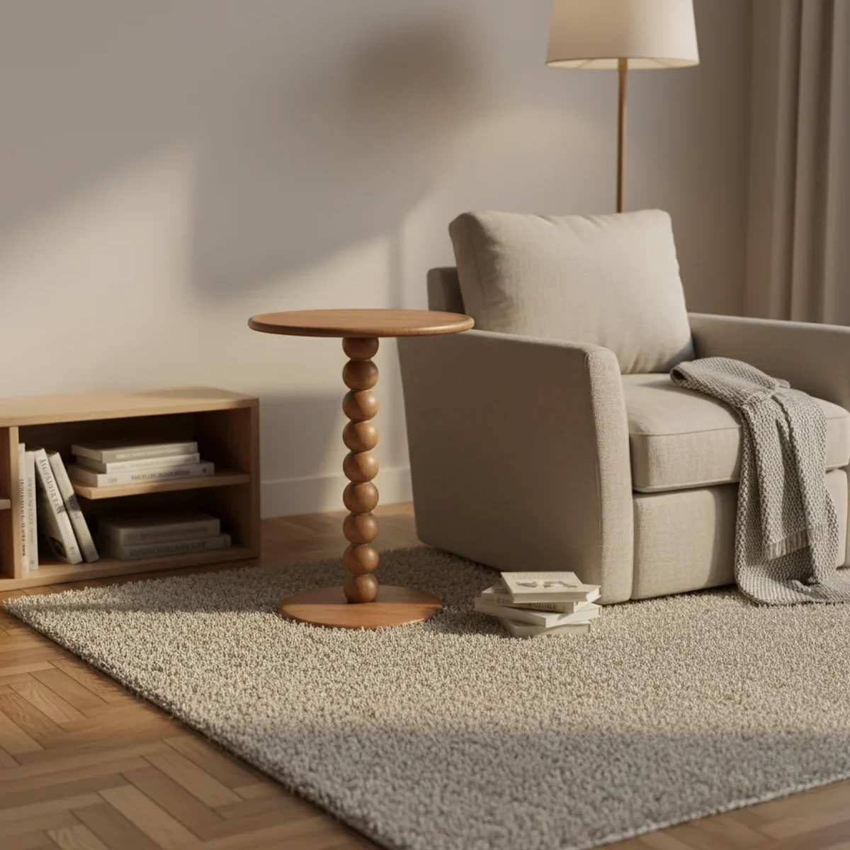 Farmhouse Solid Wood Round Coffee Accent Table