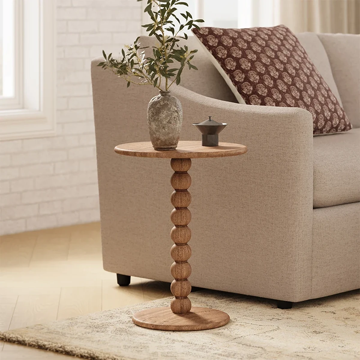 Farmhouse Solid Wood Round Coffee Accent Table