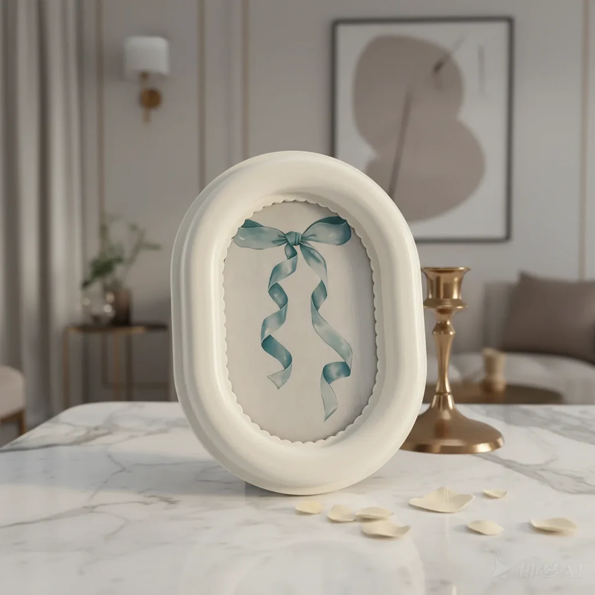 Classic Solid Wood Oval Picture Frame