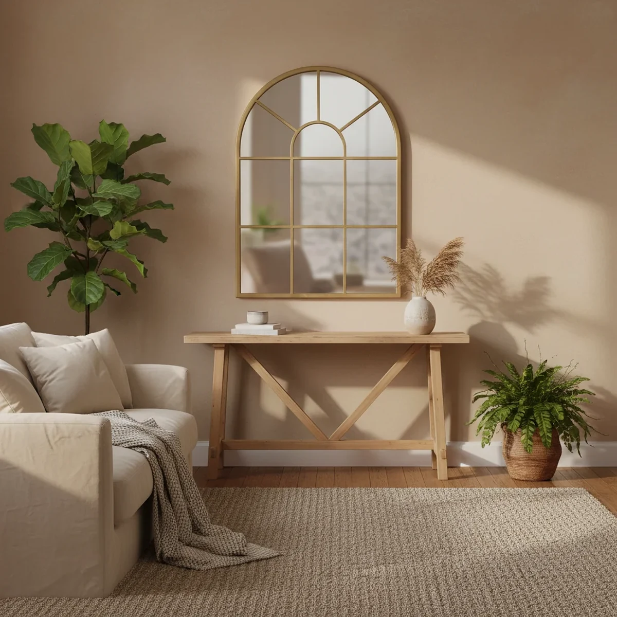 Modern Metal Arch Wall Mirror