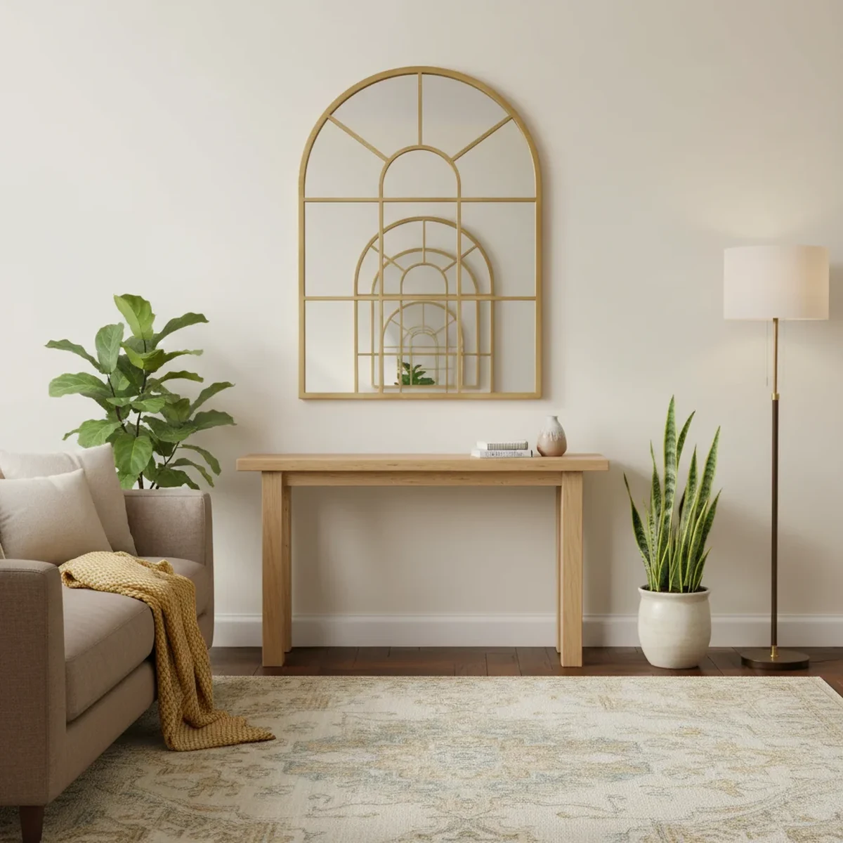 Modern Metal Arch Wall Mirror