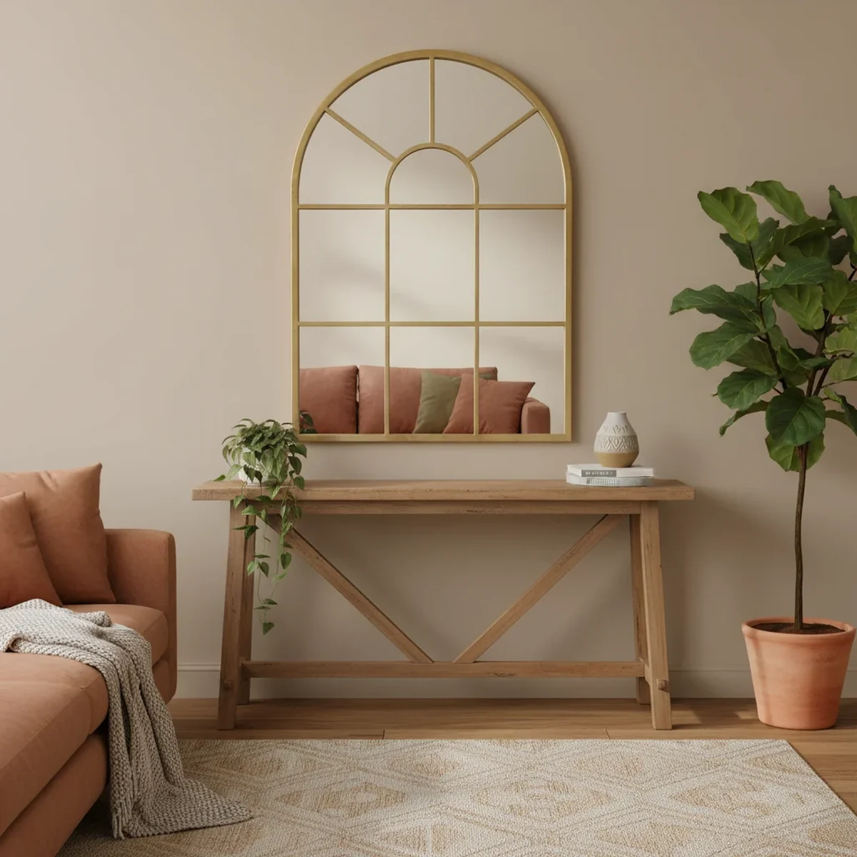 Modern Metal Arch Wall Mirror