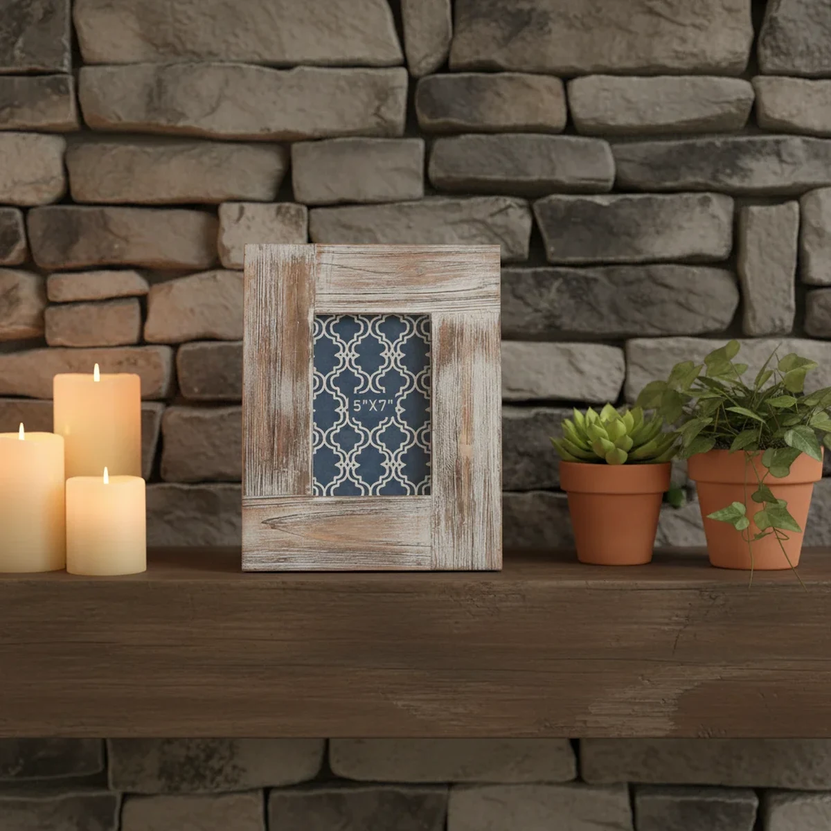 Rustic Solid Wood Rectangle Picture Frame