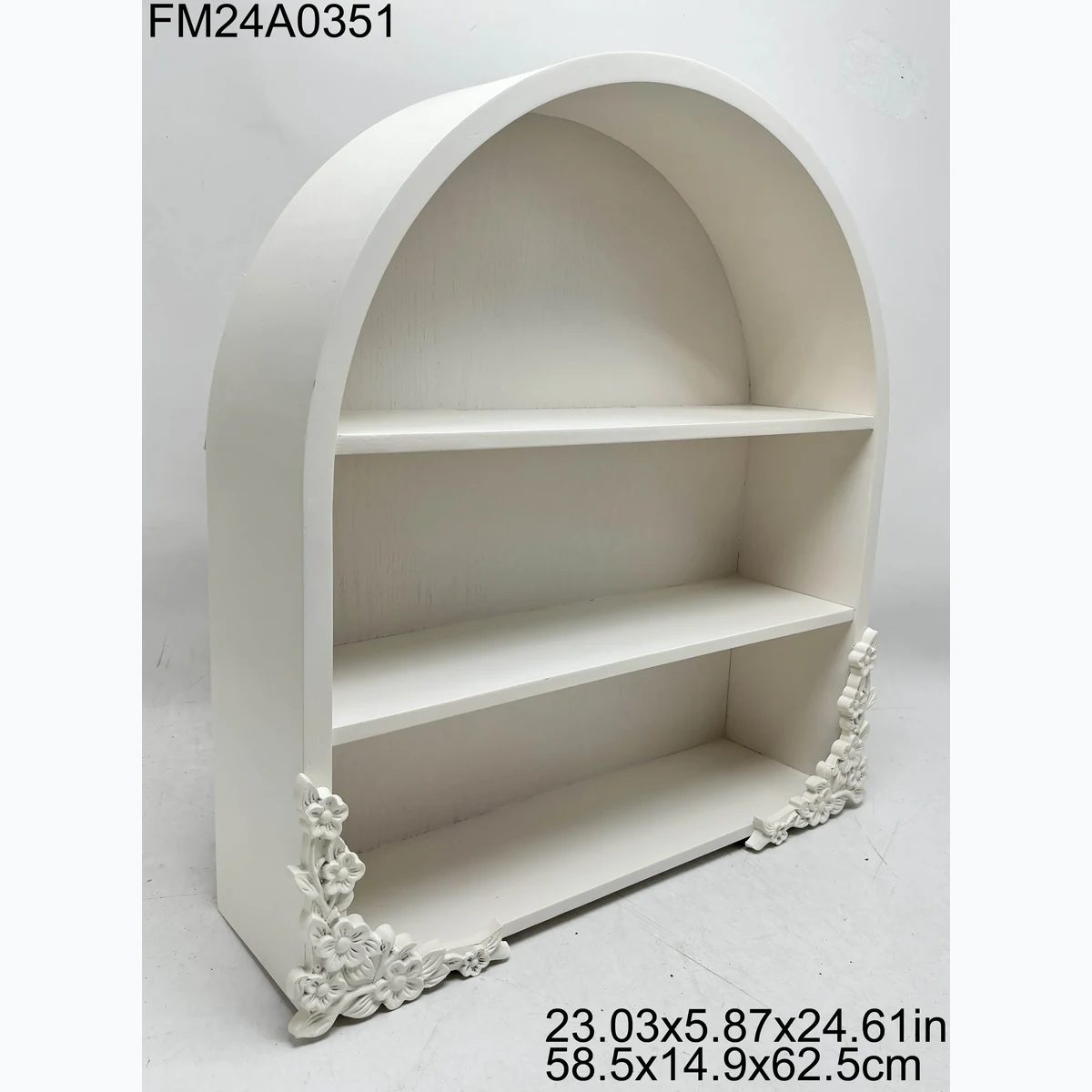Classic Solid Wood Arched Arch Floating Wall Shelf
