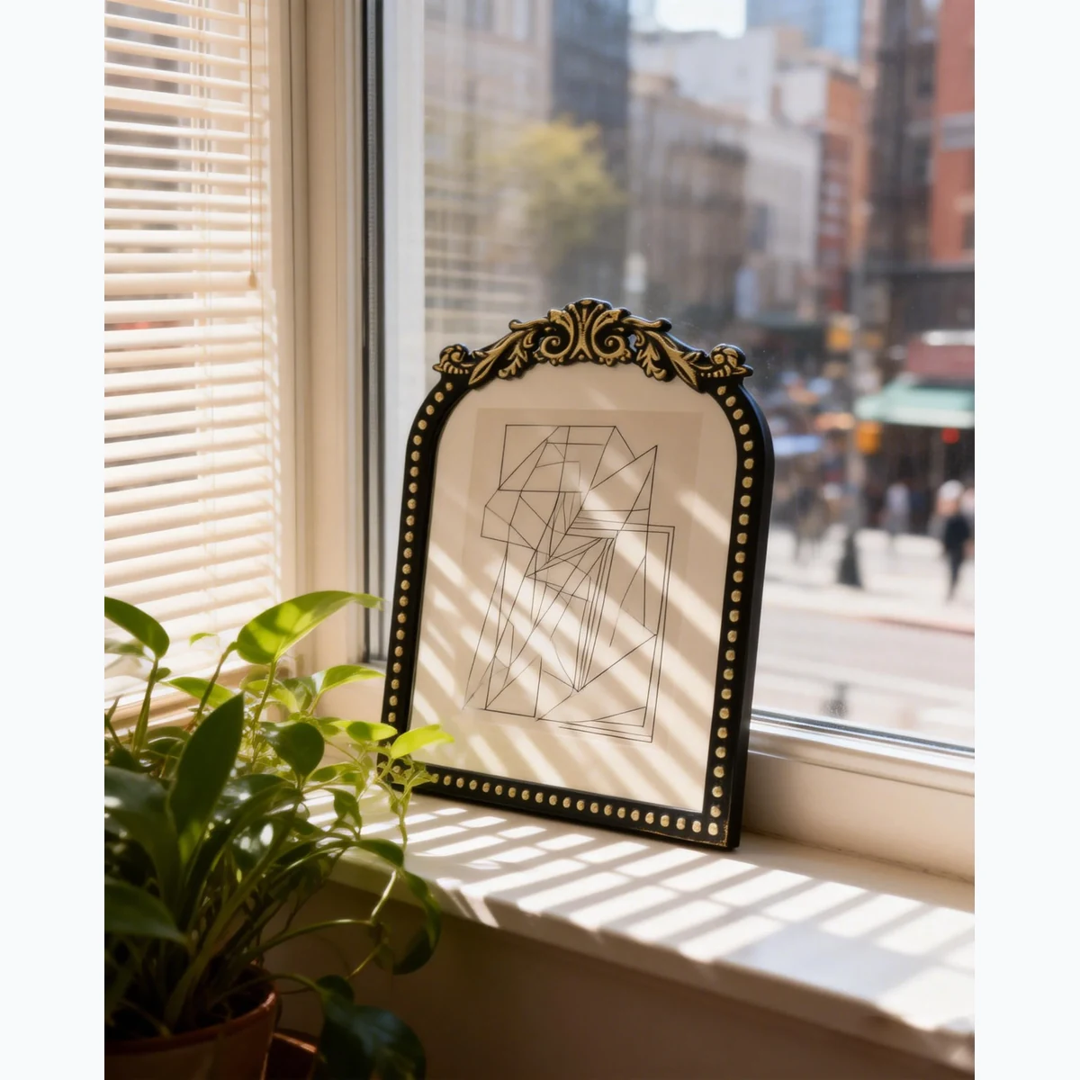 Art Deco Metal Arch Picture Frame