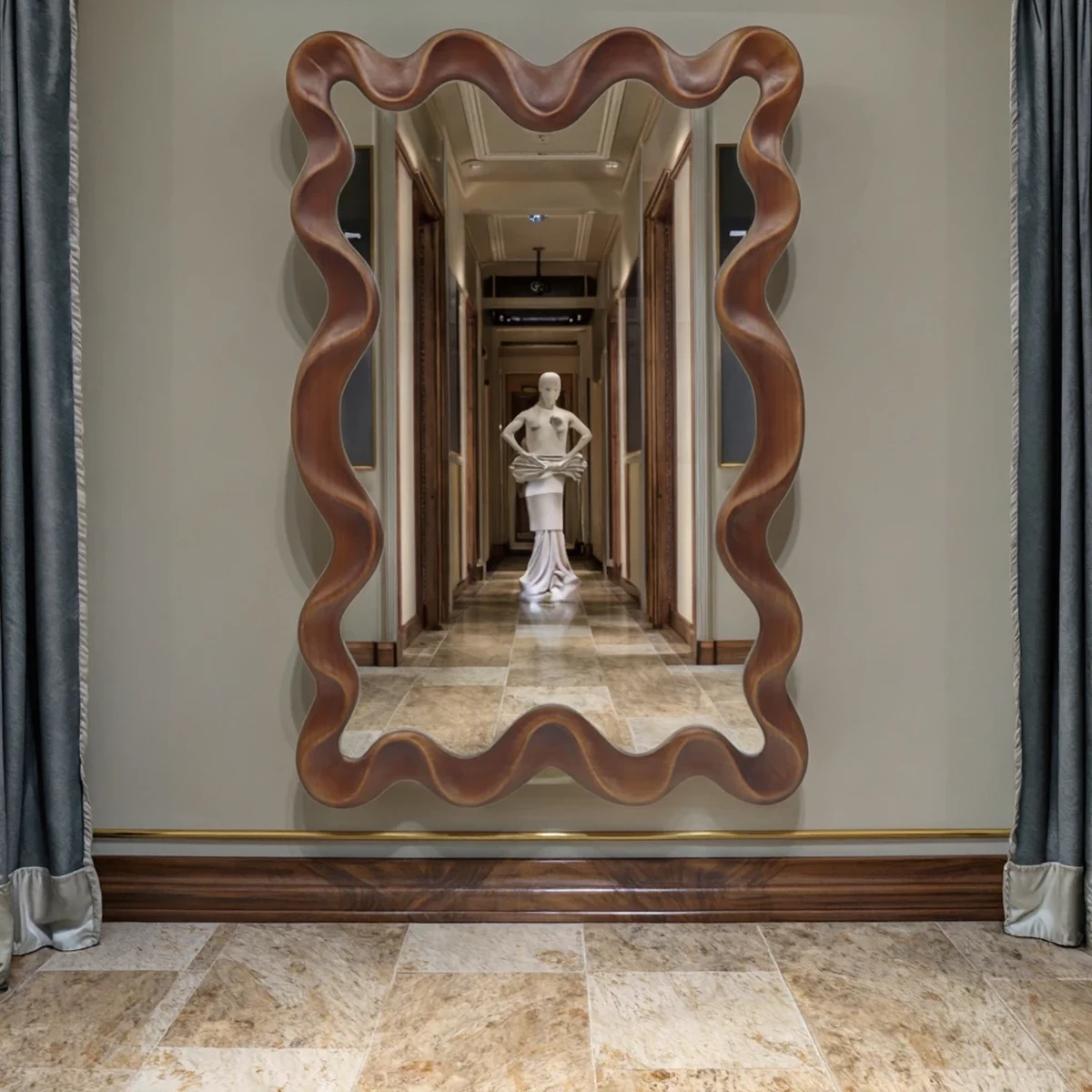 Classic Solid Wood Wall Mirror