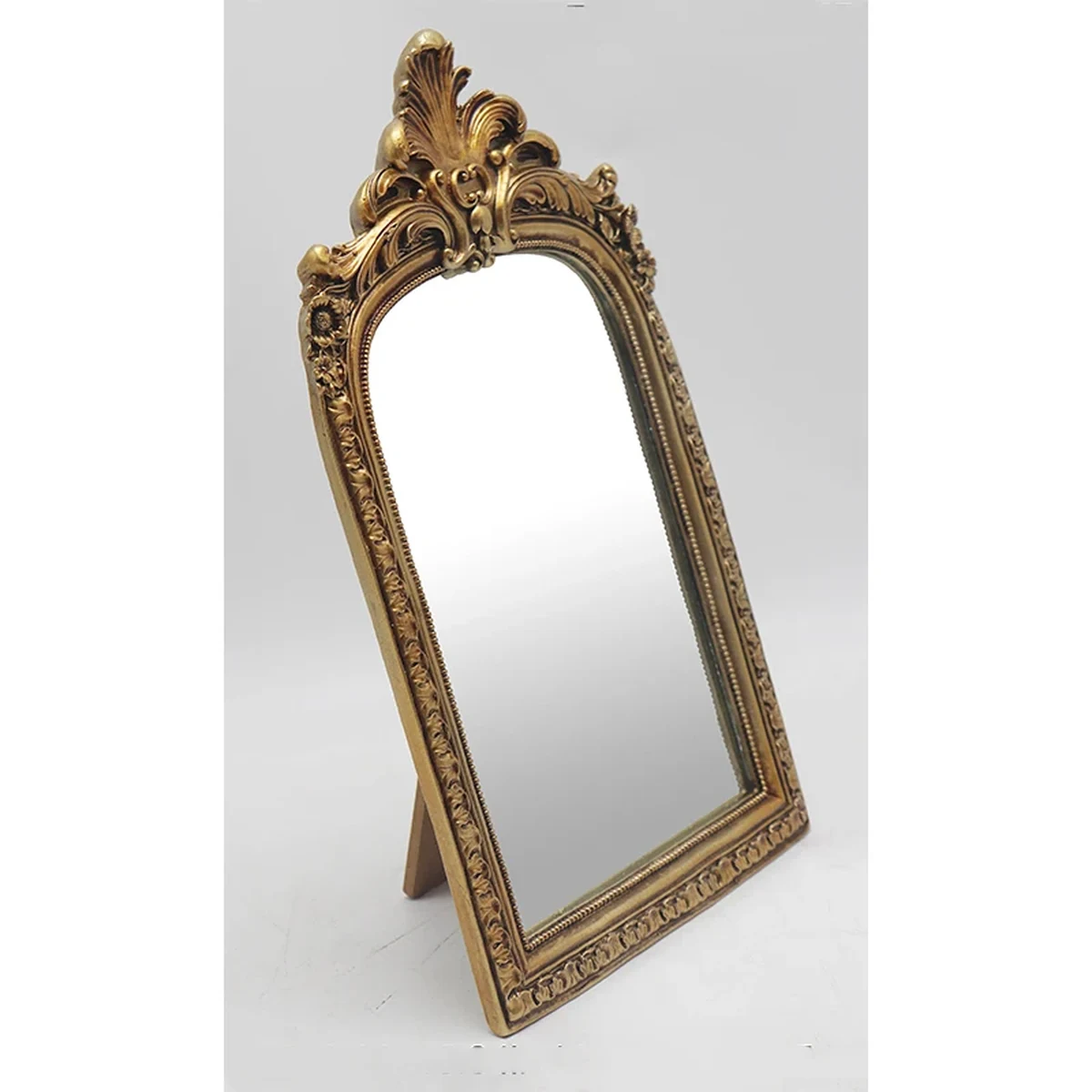 Vintage Resin Arch Side Tabletop Vanity Mirror