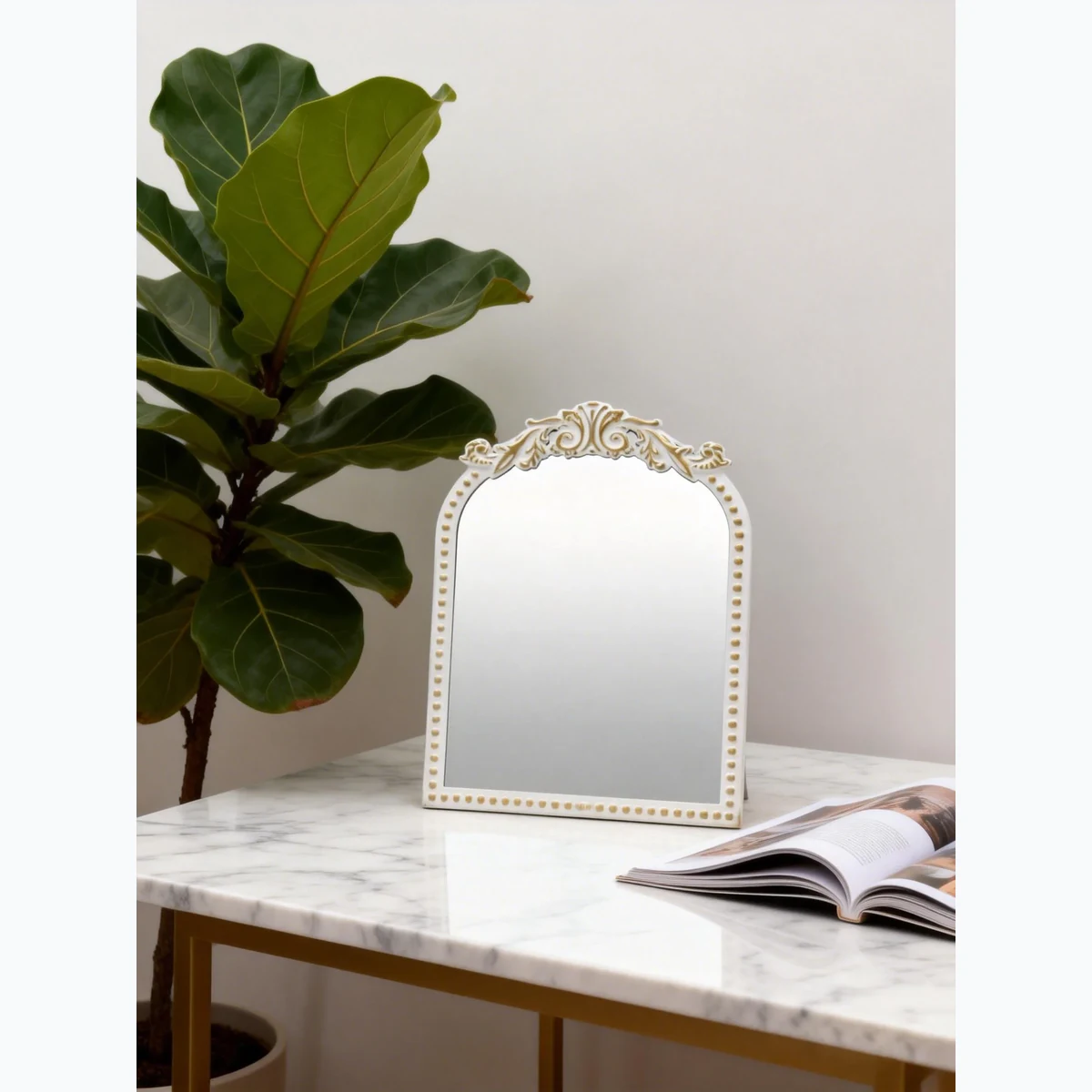 Art Deco Metal Arch Wall Mirror