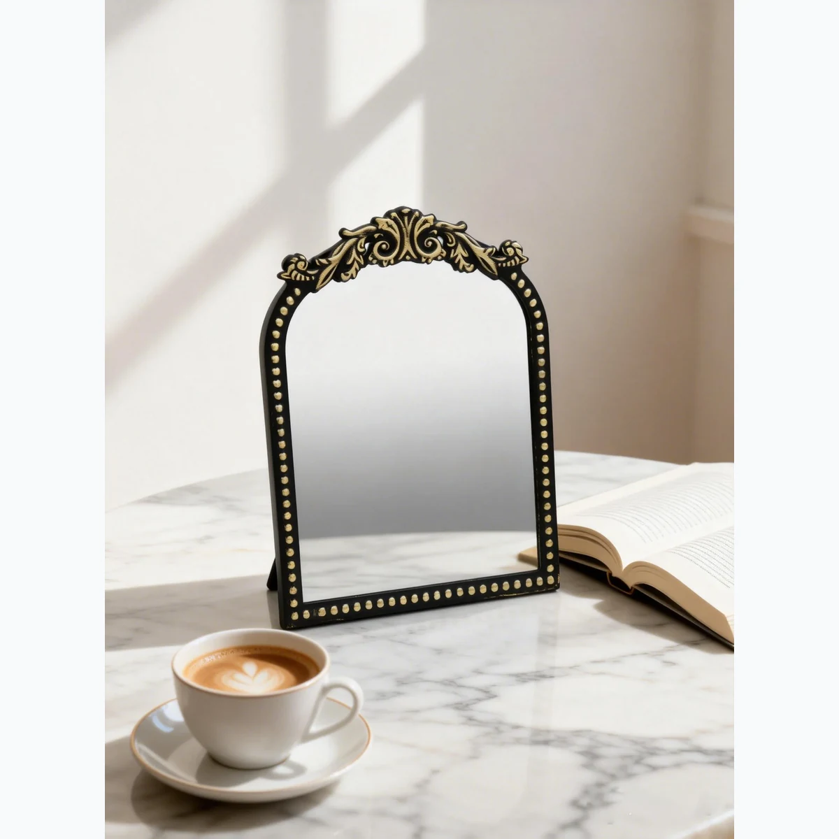 Art Deco Metal Arch Wall Mirror