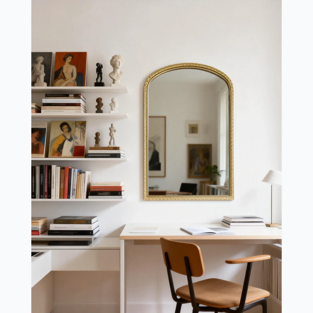 Antique Solid Wood Wall Mirror