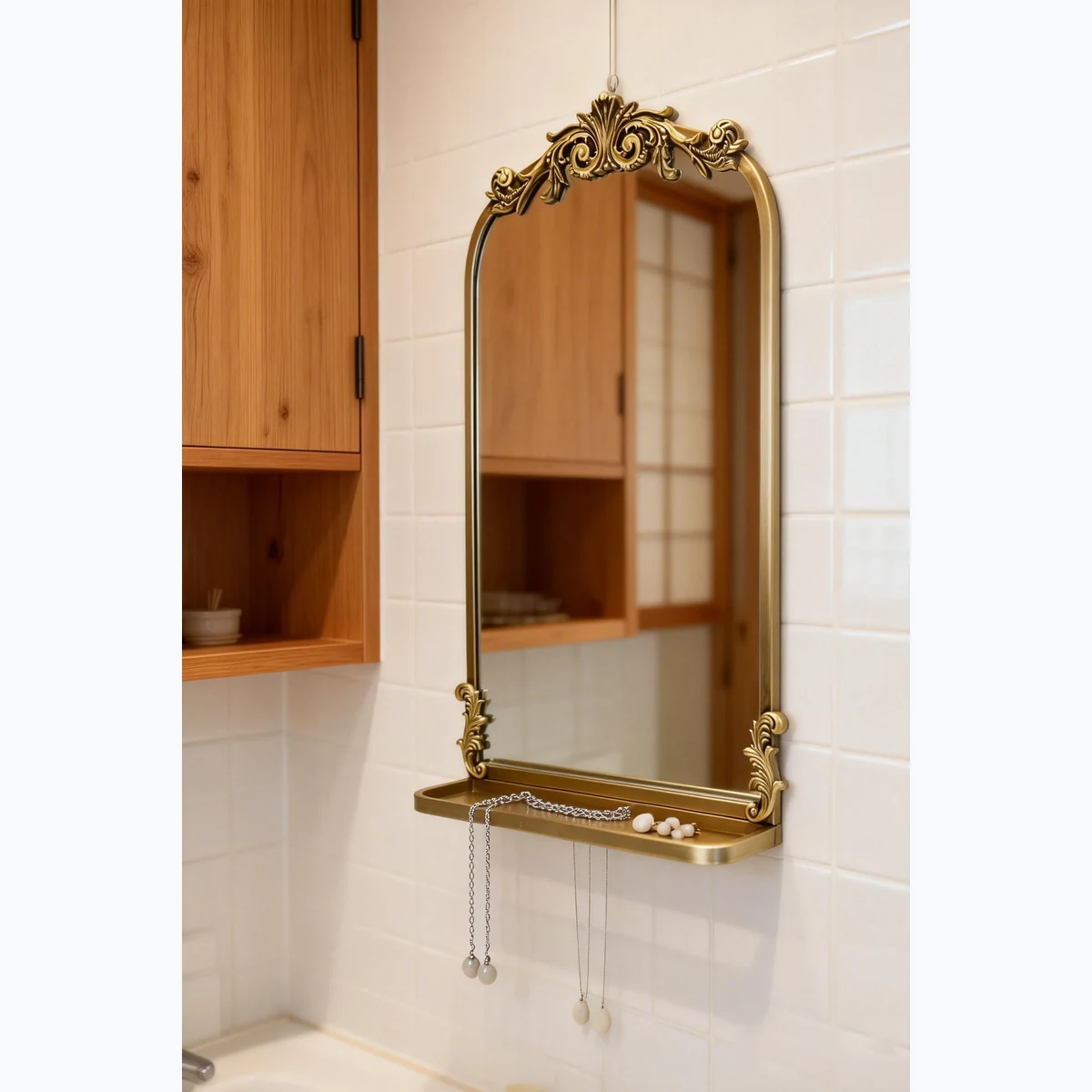 Art Deco Metal Carved Wall Mirror