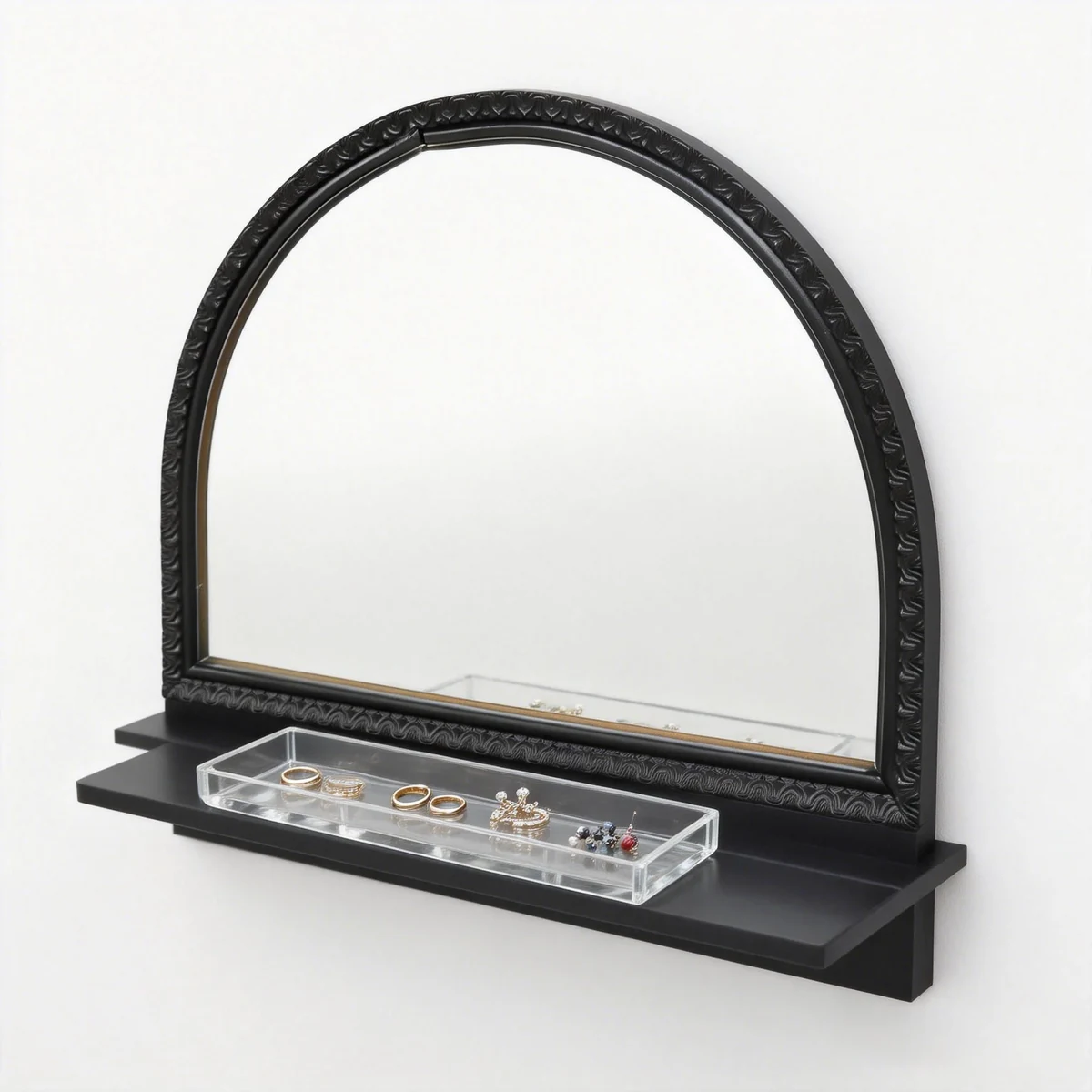 Art Deco Solid Wood Arched Arch Wall Mirror
