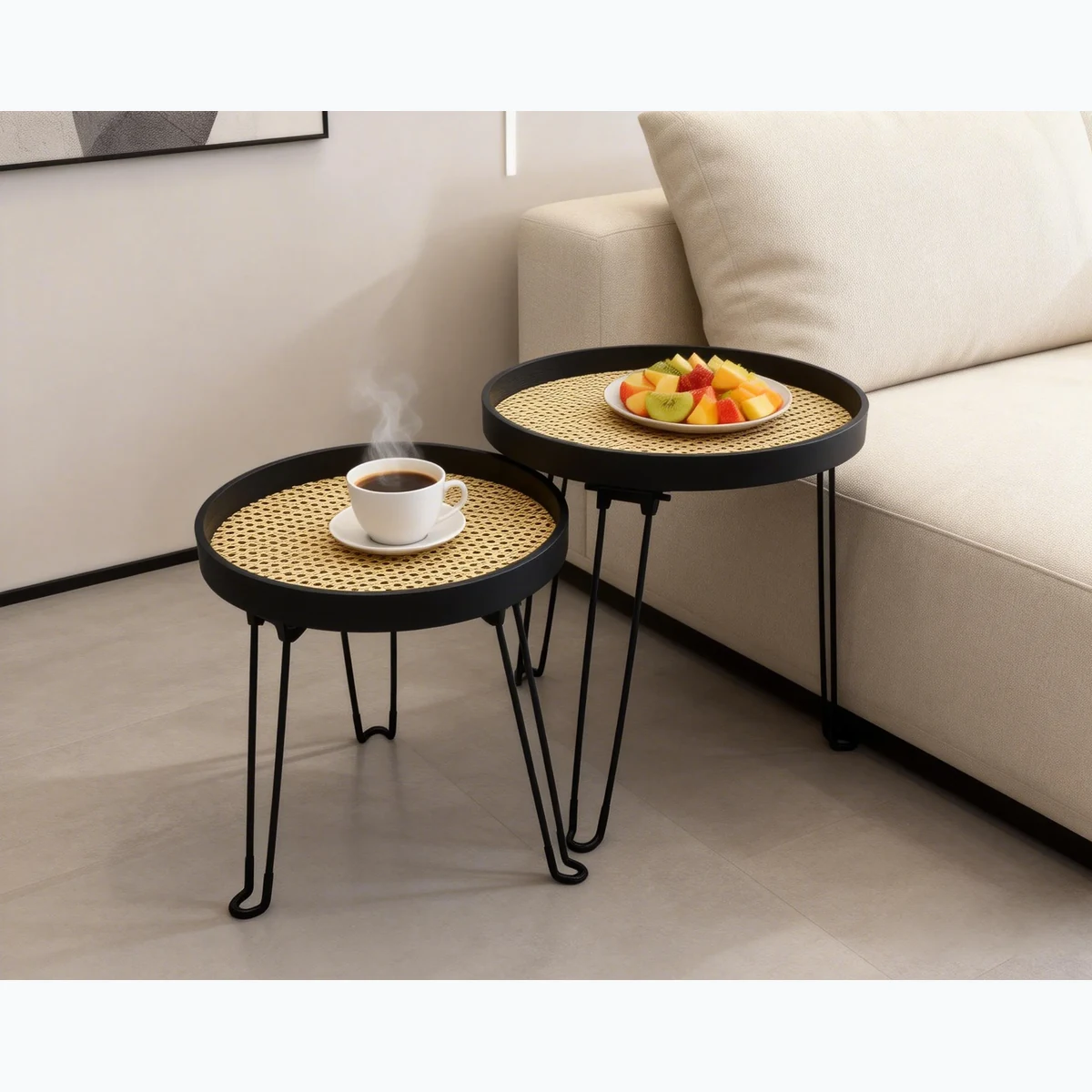 Modern Bamboo Coffee Side Accent Table