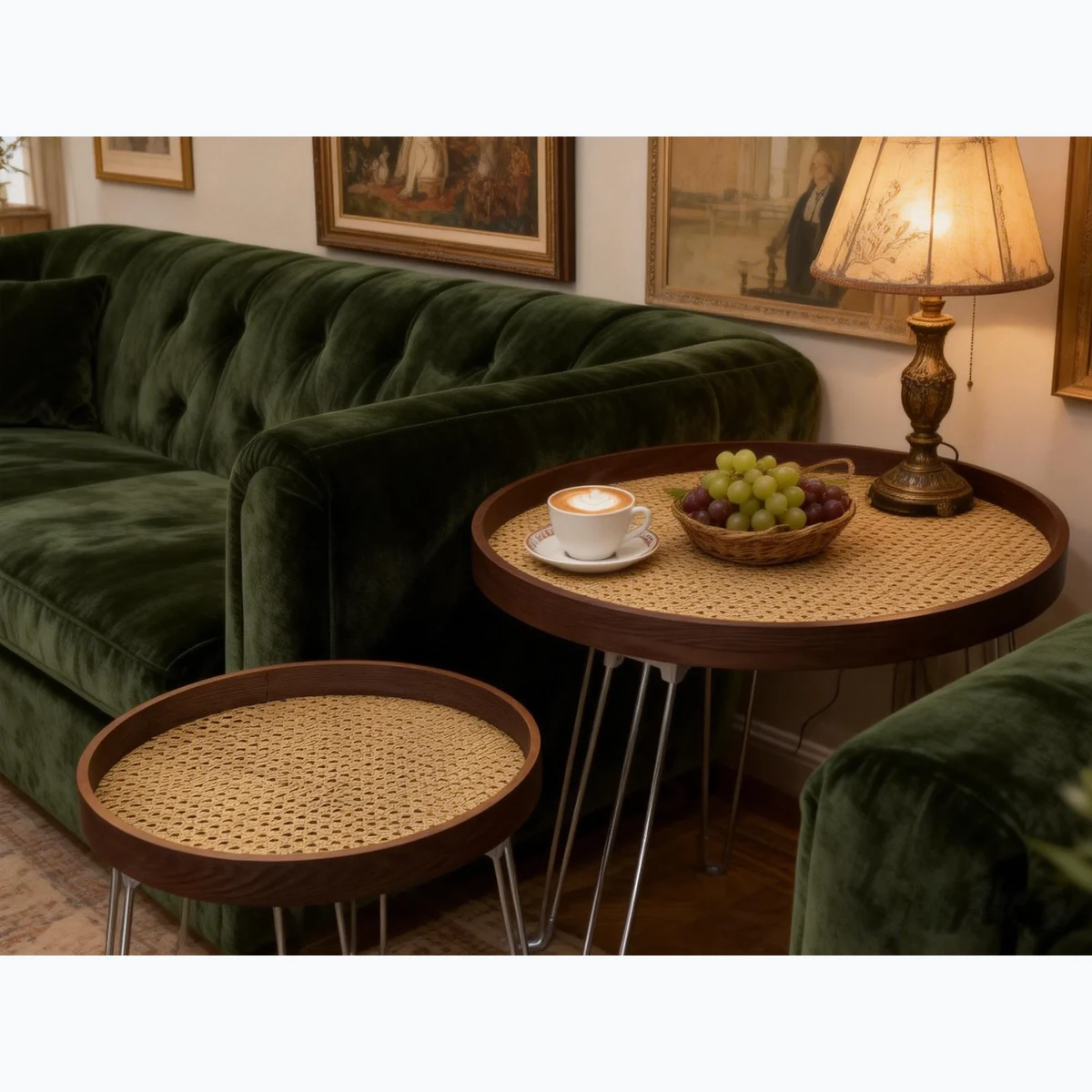 Modern Bamboo Coffee Side Accent Table