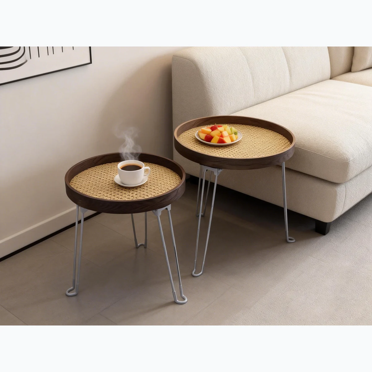 Modern Bamboo Coffee Side Accent Table