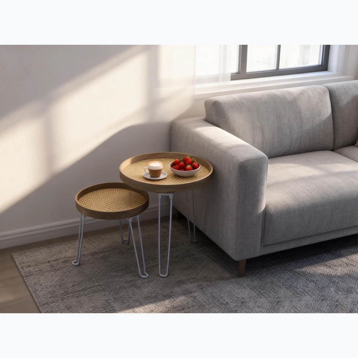 Modern Bamboo Coffee Side Accent Table