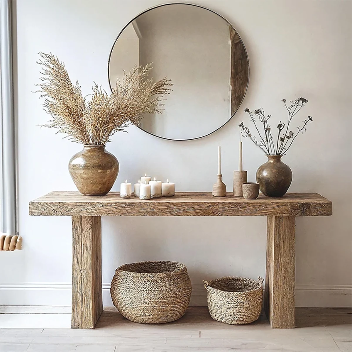 Farmhouse Solid Wood Console Accent Table