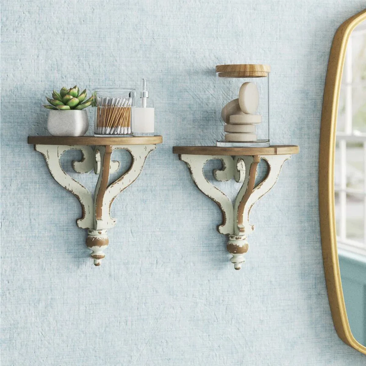 Rustic Solid Wood Floating Wall Shelf