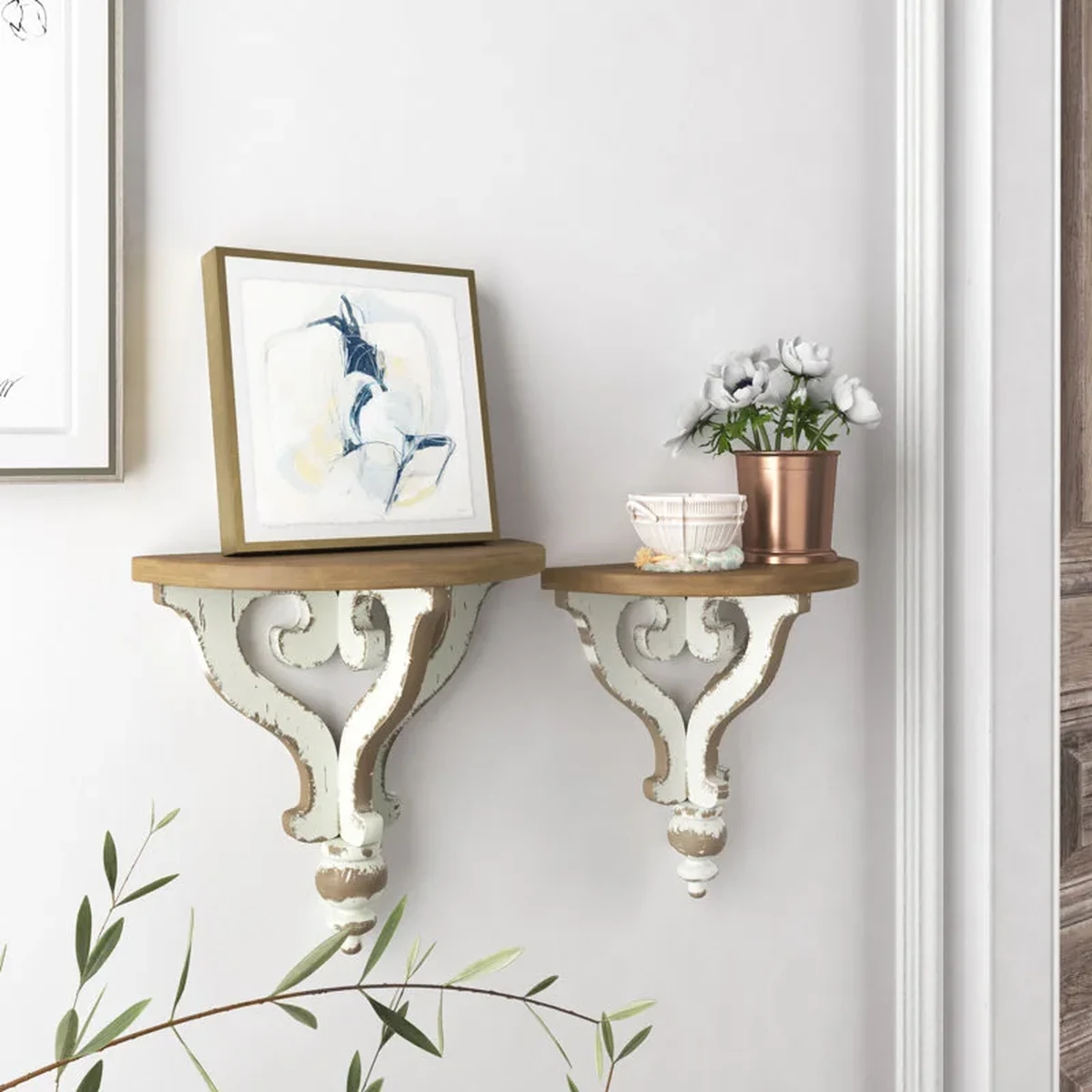 Rustic Solid Wood Floating Wall Shelf